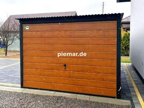 Blechgarage 3x5m holzoptik - 3x5m,