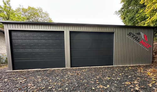 Blechgarage 8x6x2 mit - 8x6x2,4m,