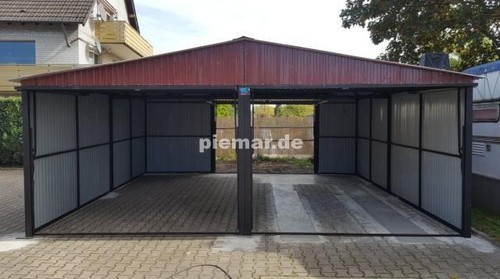 Blechgarage 5x6x2 55m mit - blechgarage,